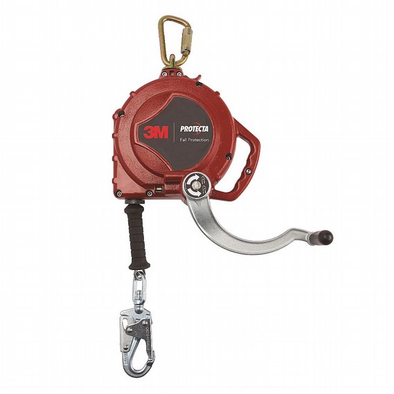 Fallskyddsblock med vajer och r�ddningsvinsch, rostfri vajer, Rebel ,15 m, Protecta, 3M